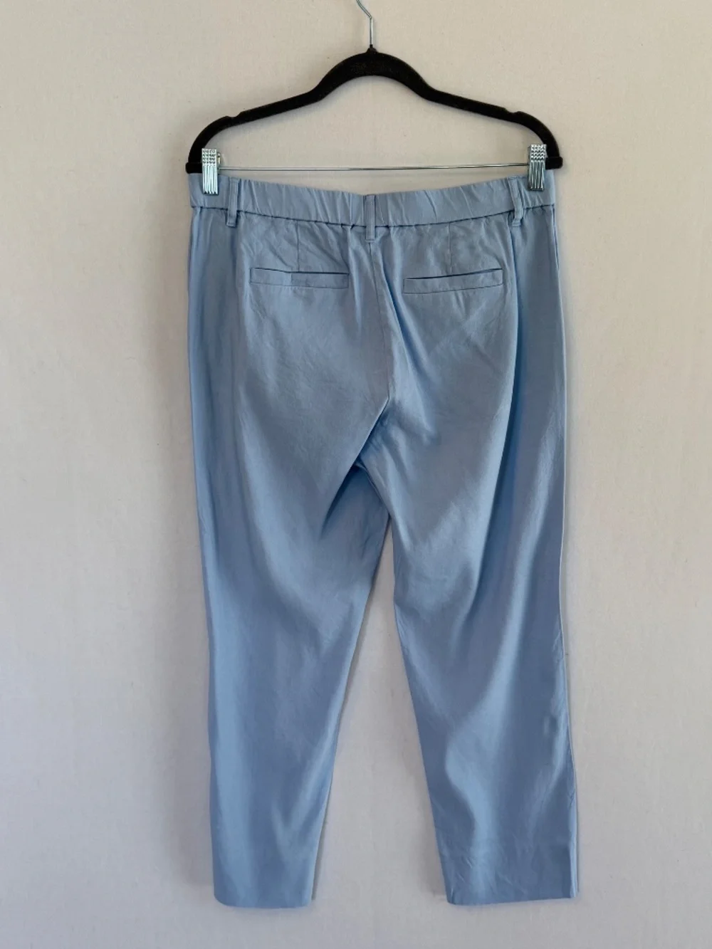 J. JILL Women’s Medium Pale Blue Linen Stretch Elastic Waist Flat Front Pants